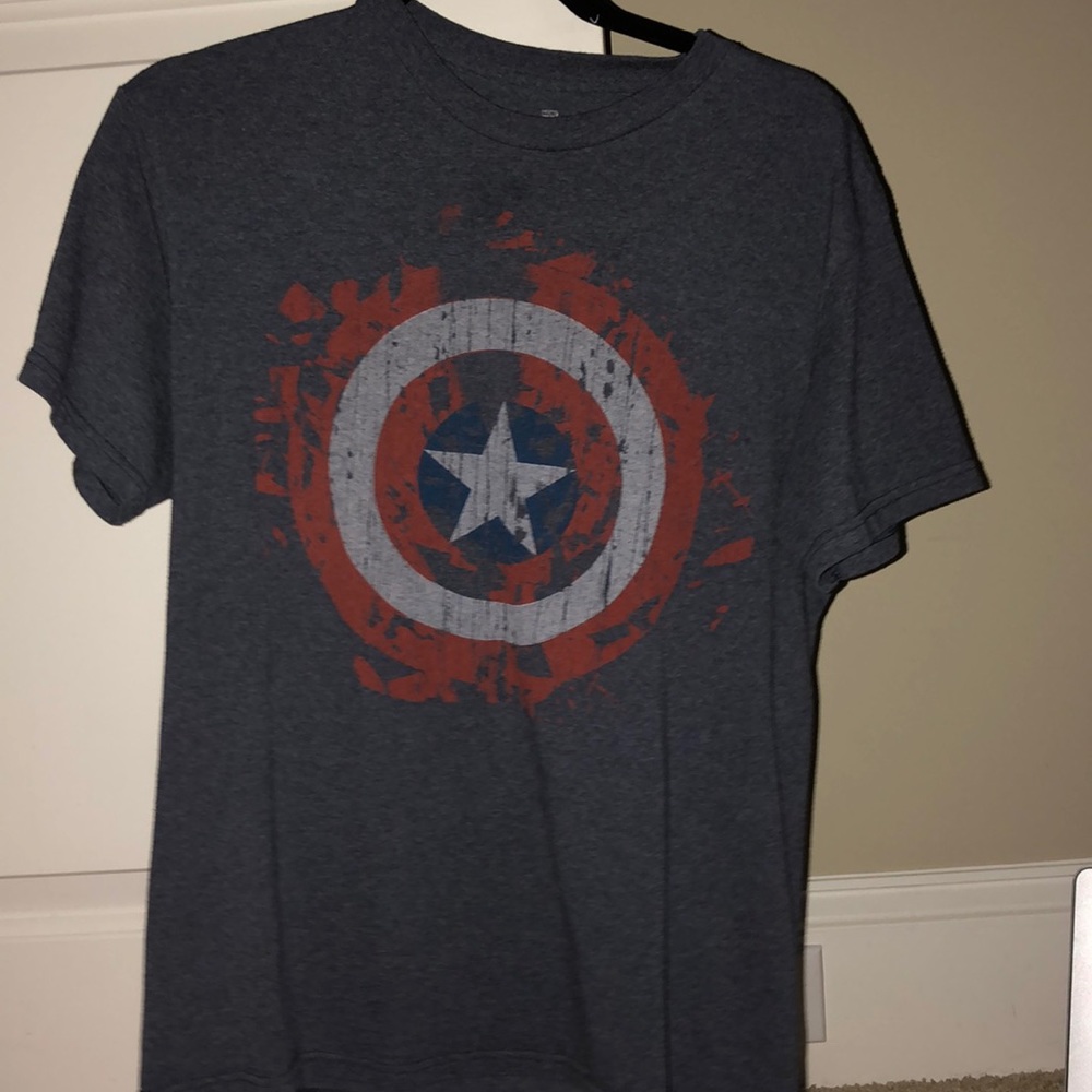 blue caption america shirt